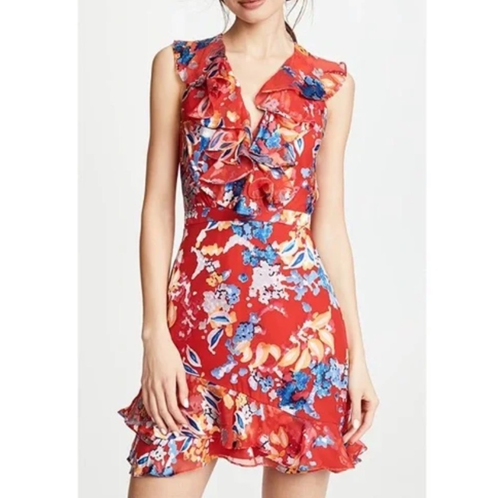 Saloni Dress | Red with floral pattern | Size US 4